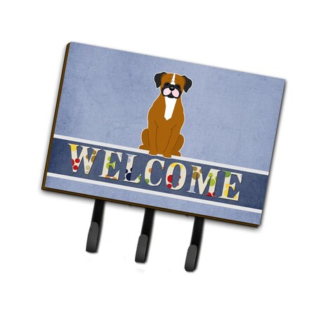Carolines Treasures Flashy Fawn Boxer Welcome Leash or Key Holder BB5697TH68